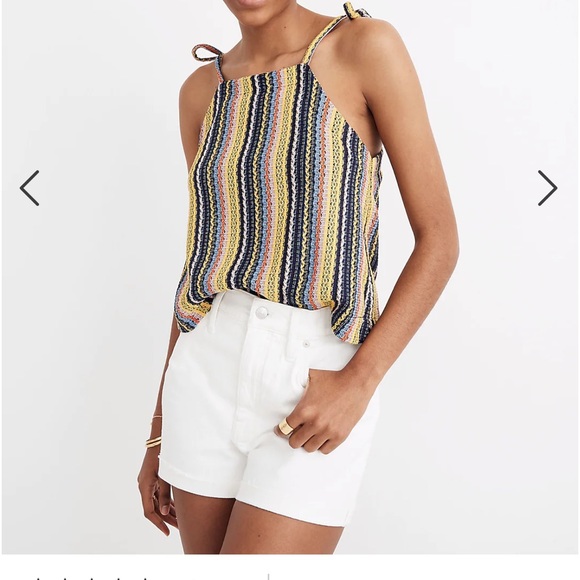 Madewell Texture and Thread Tie Shoulder Tank Top - Picture 2 of 6